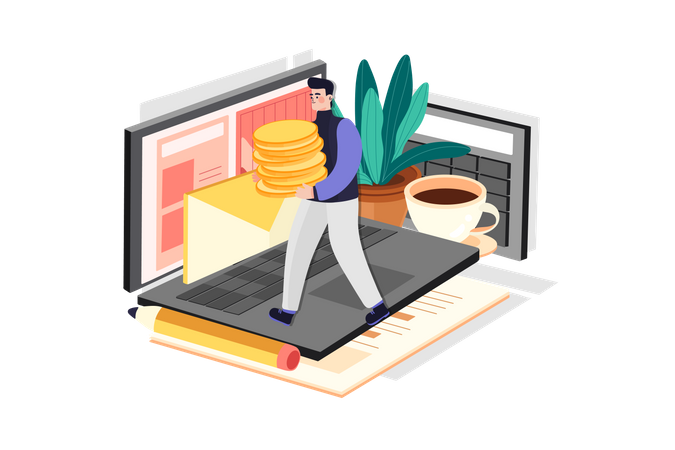 Accounting through email  Illustration