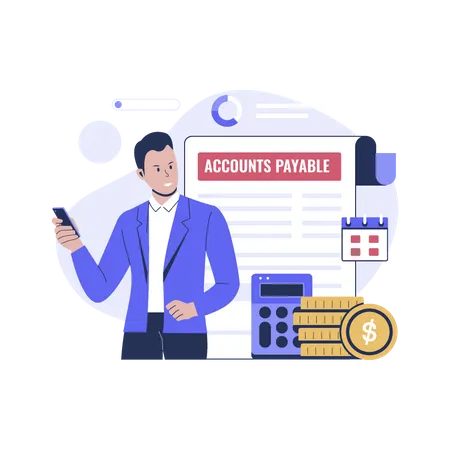 Accounts Payable Illustration Design Concept Business Flat Vector Illustration Isolated On White Background Illustration