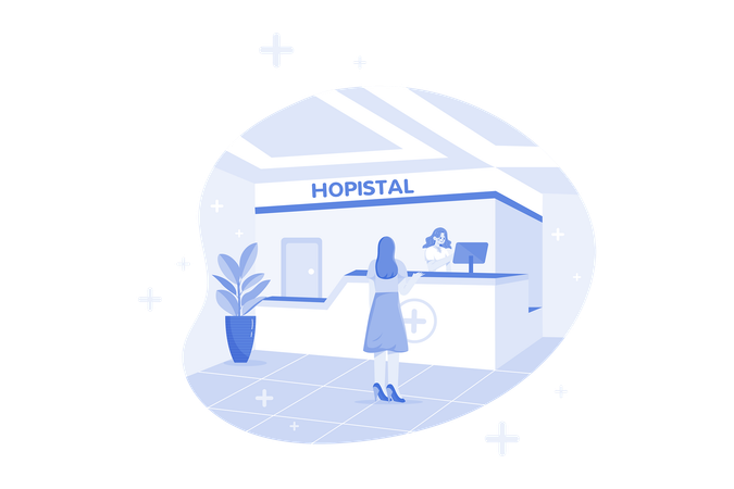 Réception de l'hôpital  Illustration