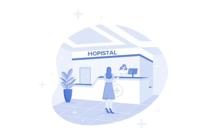 Réception de l'hôpital  Illustration