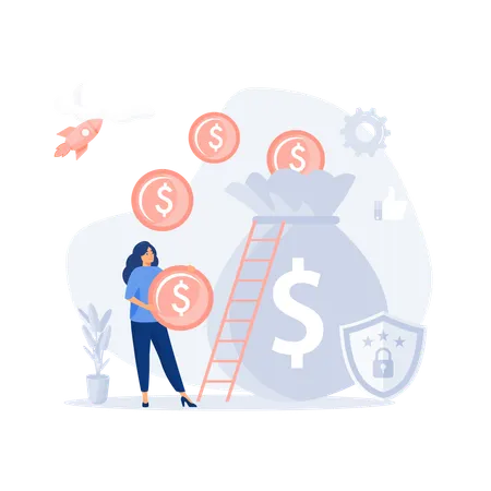 Accumulating Money  Illustration