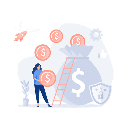 Accumulating money  Illustration