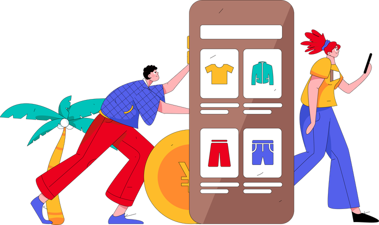 Achat e-commerce  Illustration