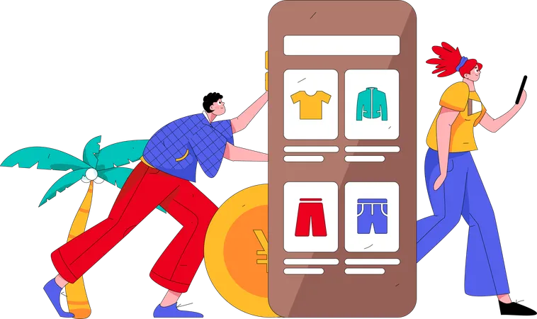 Achat e-commerce  Illustration