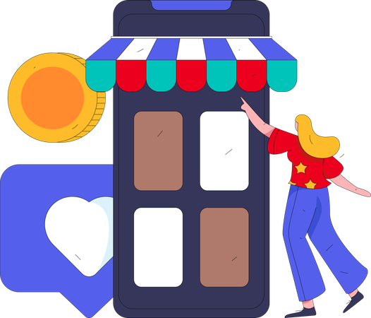 Achat e-commerce  Illustration