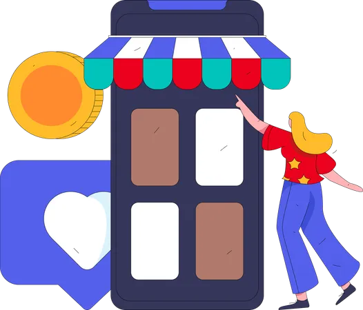 Achat e-commerce  Illustration