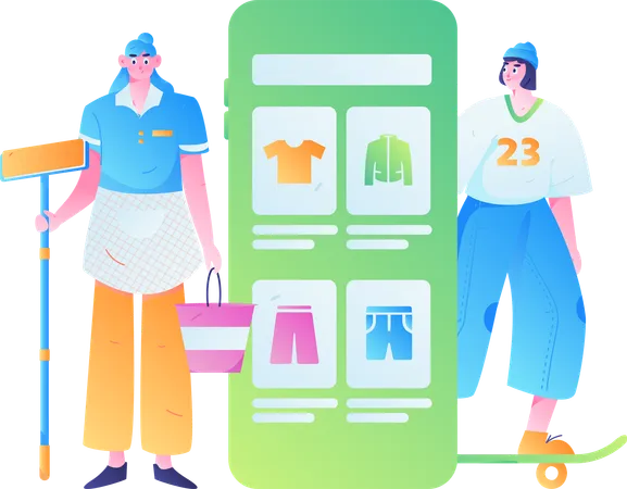 Achat e-commerce  Illustration