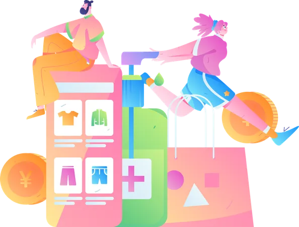 Achat e-commerce  Illustration