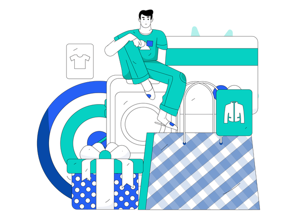 Shopping en ligne  Illustration