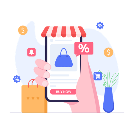 Shopping en ligne  Illustration