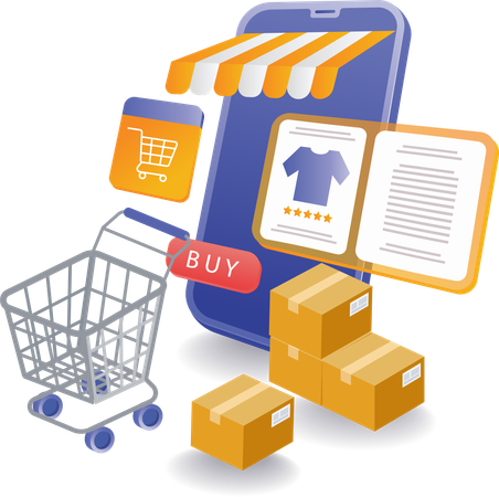 Shopping en ligne  Illustration