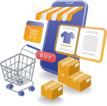 Shopping en ligne  Illustration