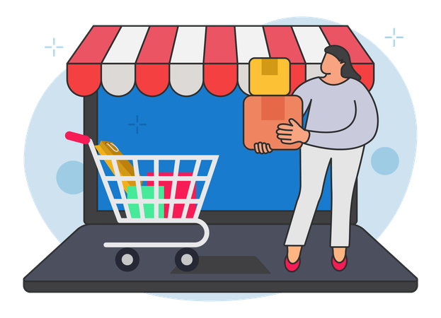 Shopping en ligne  Illustration