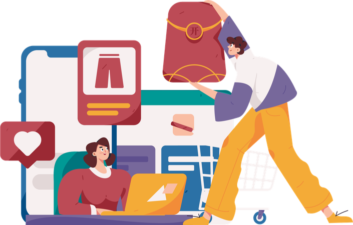 Shopping en ligne  Illustration