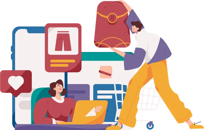 Shopping en ligne  Illustration