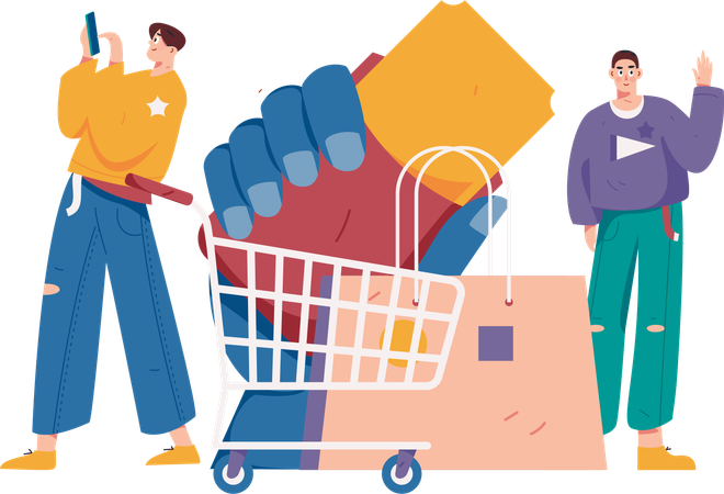 Shopping en ligne  Illustration