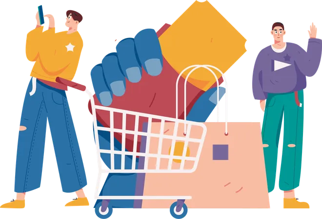 Shopping en ligne  Illustration