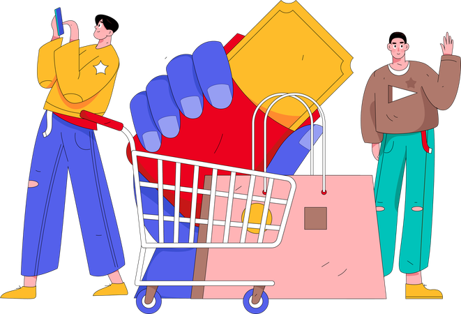 Shopping en ligne  Illustration