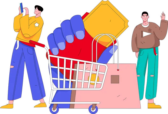 Shopping en ligne  Illustration