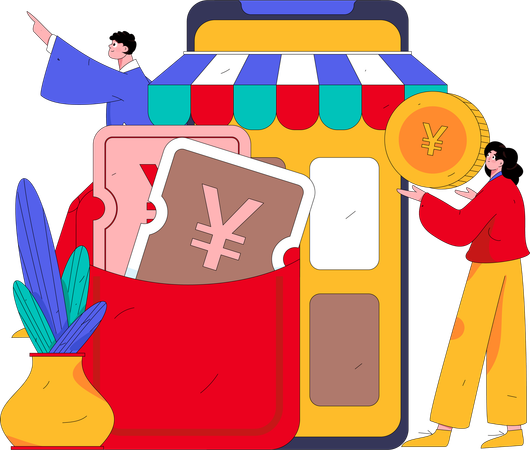 Shopping en ligne  Illustration