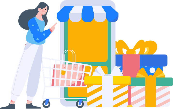 Shopping en ligne  Illustration