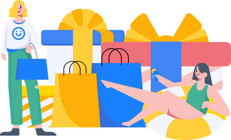 Shopping en ligne  Illustration