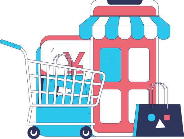 Shopping en ligne  Illustration