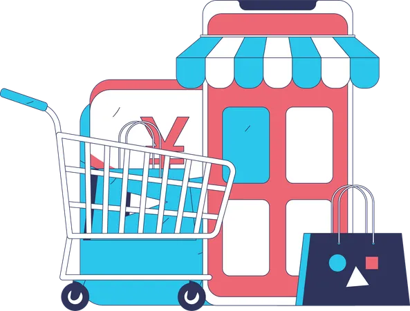 Shopping en ligne  Illustration