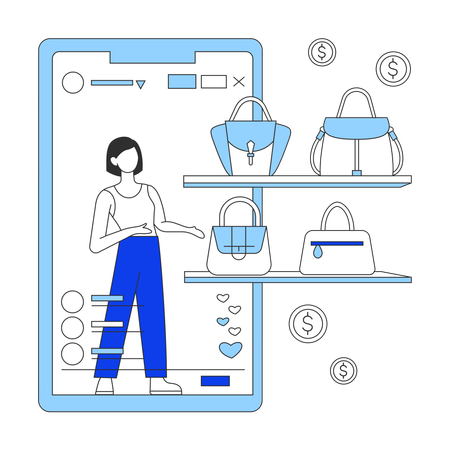 Shopping en ligne  Illustration