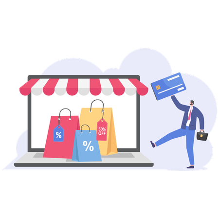 Shopping en ligne  Illustration