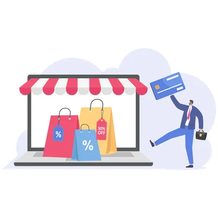 Shopping en ligne  Illustration