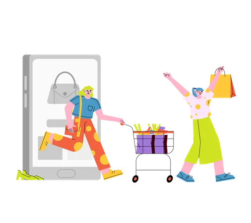 Shopping en ligne  Illustration