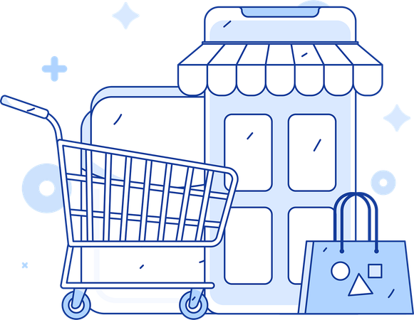 Shopping en ligne  Illustration