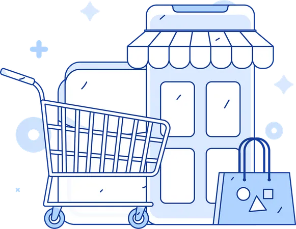 Shopping en ligne  Illustration