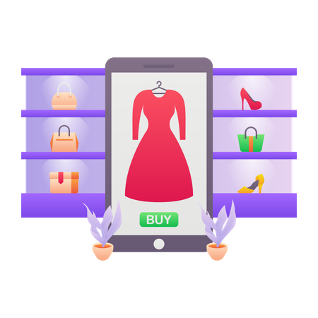 Shopping en ligne  Illustration