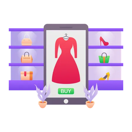 Shopping en ligne  Illustration