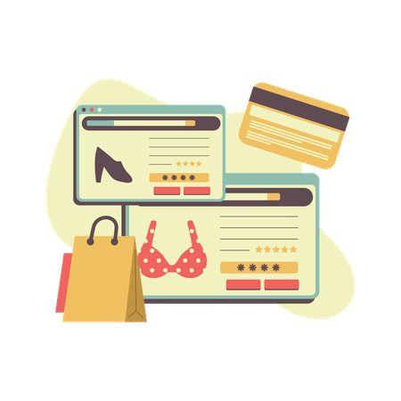 Shopping en ligne  Illustration