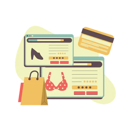 Shopping en ligne  Illustration