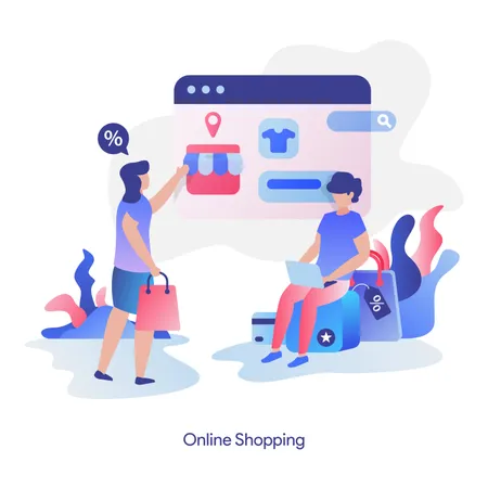 Shopping en ligne  Illustration