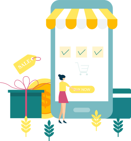 Shopping en ligne  Illustration