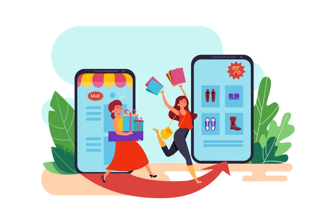 Shopping en ligne  Illustration