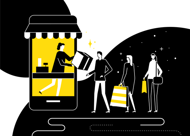 Shopping en ligne  Illustration