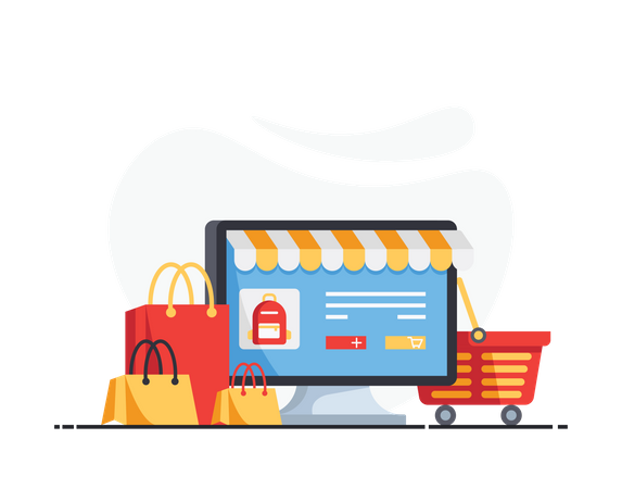 Shopping en ligne  Illustration