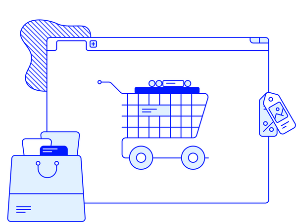 Shopping en ligne  Illustration