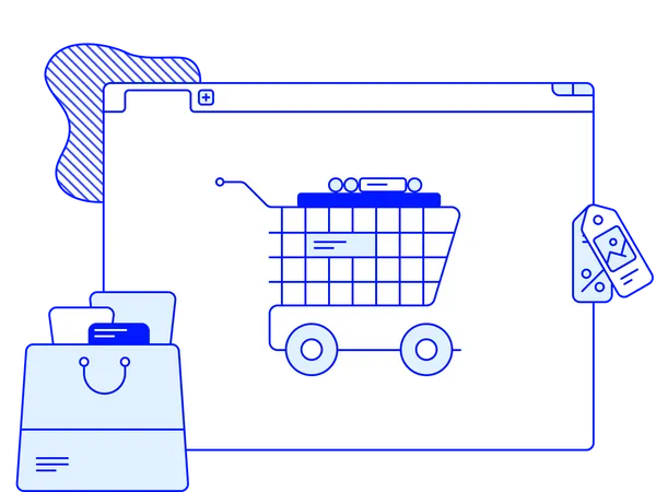 Shopping en ligne  Illustration