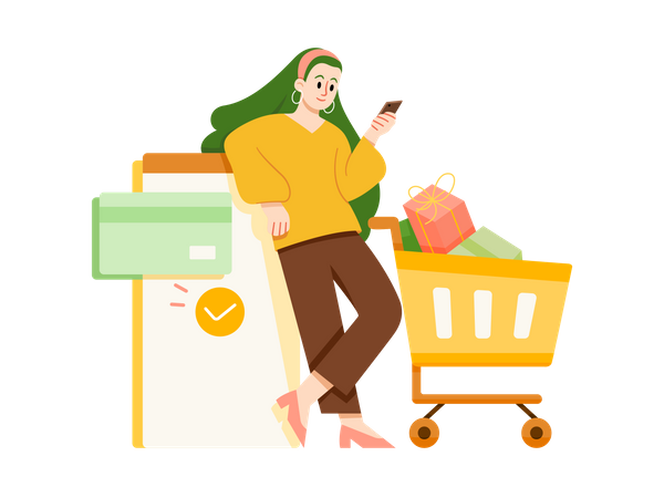 Shopping en ligne  Illustration