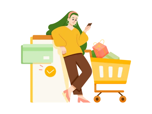 Shopping en ligne  Illustration