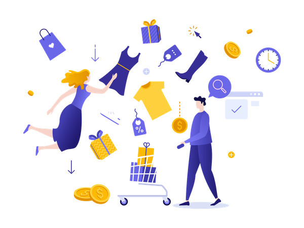 Shopping en ligne  Illustration