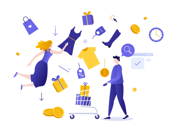 Shopping en ligne  Illustration