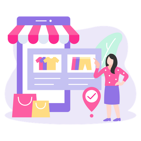 Shopping en ligne  Illustration